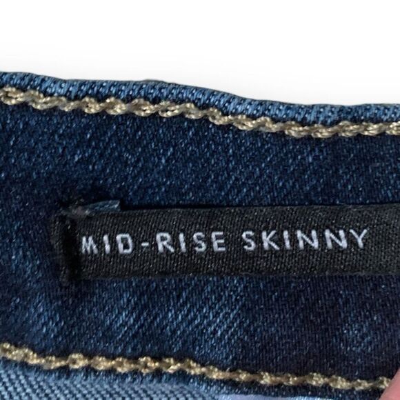 Banana Republic Premium Medium Wash Denim Mid-Rise Skinny Jeans - Picture 6 of 9